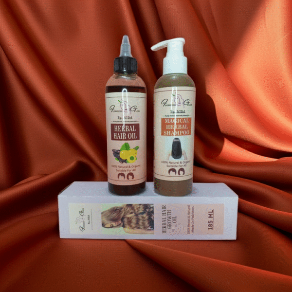 Herbal Hair Growth Oil + Herbal Shampoo-Flowless Glow