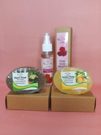 Organic Lemon + Neem Soaps + Organic Rose Water-Flowless Glow