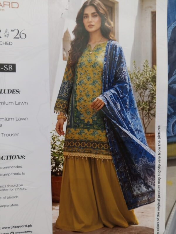 Jacquard 3 piece printed Lawn Suit